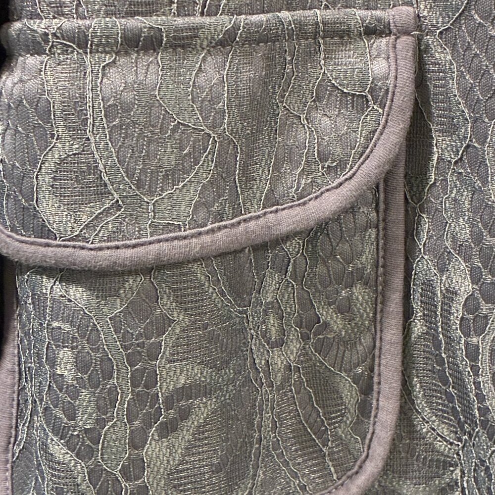 EVY'S TREE The Fiona Lace Gray Zip Front Bomber Style Long Sleeve Jacket 1X - Picture 8 of 13